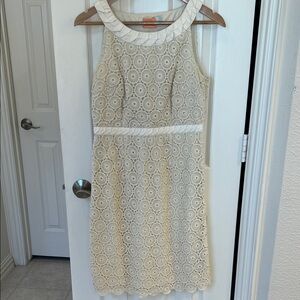 Boden Cream Lace Midi Dress